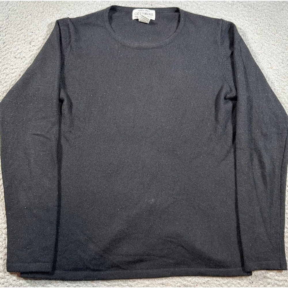 Sutton Studio Bloomingdale's Cashmere Sweater Mens‎ Small Black Crew Neck